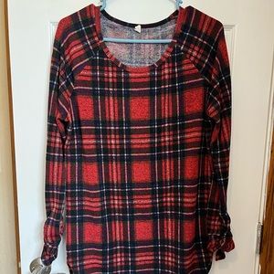 Plaid maternity top
